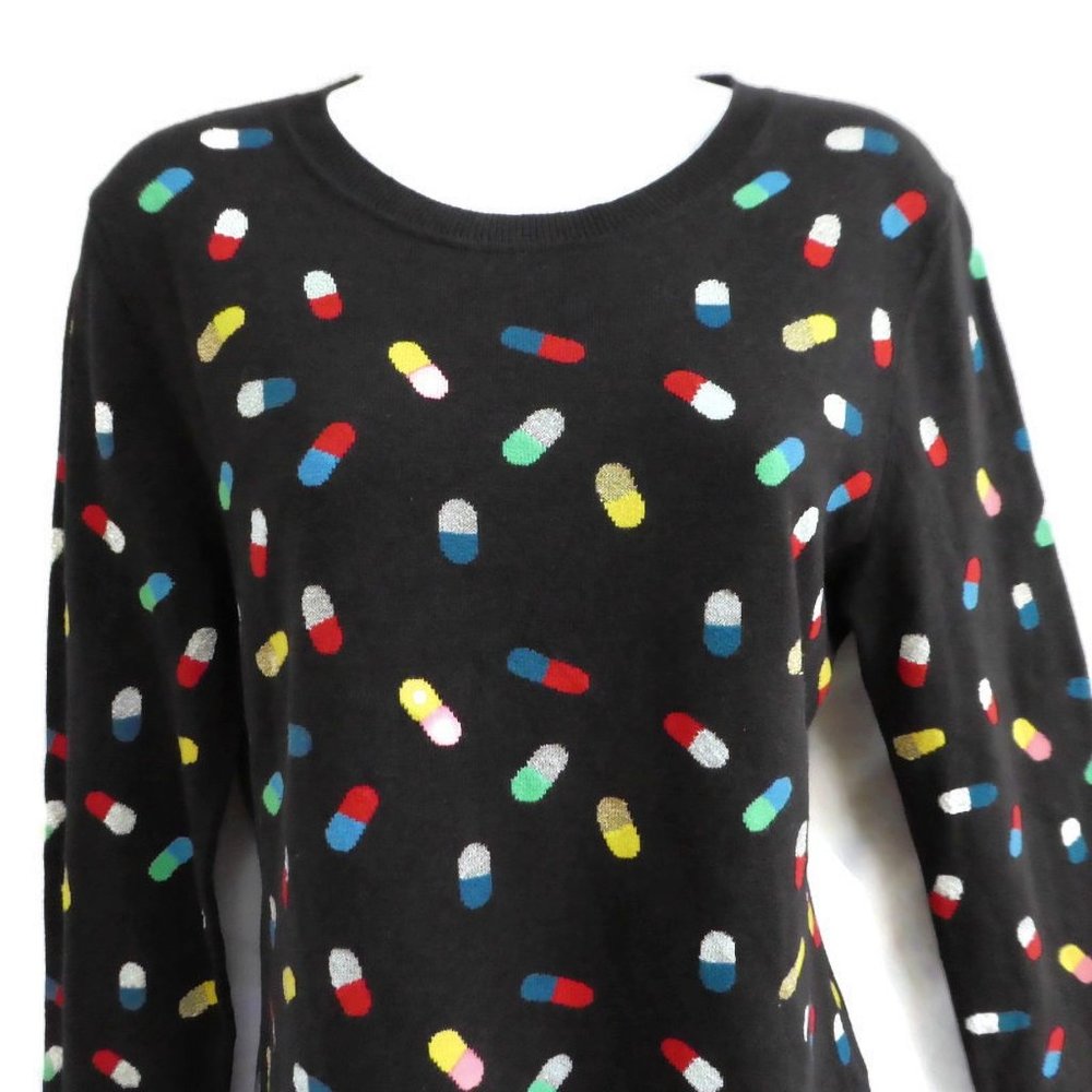 Replica Los Angeles Black Sweater Crew Slim Novelty Chill Pill M - Picture 2 of 12